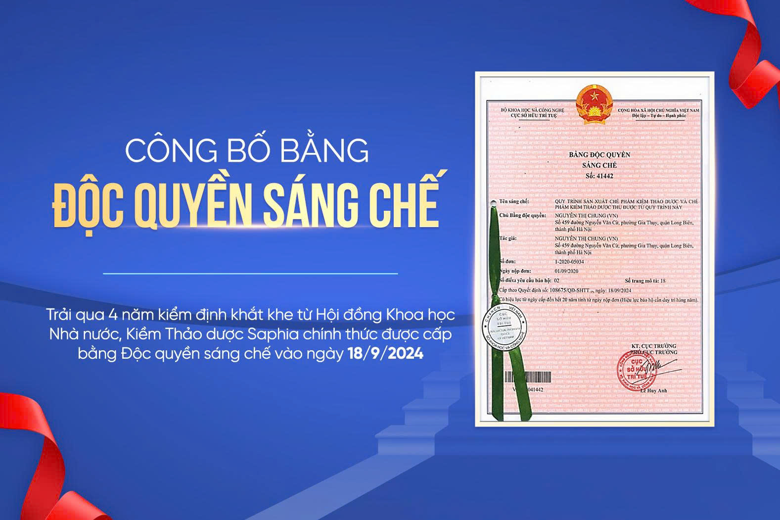 Bằng Sáng Chế Công Nghệ Độc Quyền Công Bố 2024