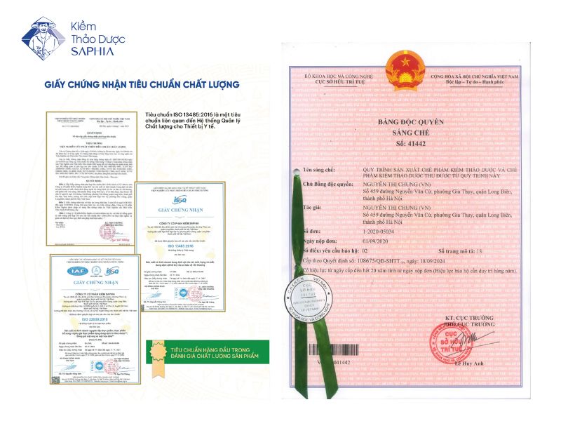 Mỗi sản phẩm của Kiềm Saphia trước khi công bố ra thị trường đều được kiểm định chất lượng chặt chẽ. Khách hàng nên lưu ý đến các giấy tờ pháp lý của sản phẩm để mua hàng chính hãng, an toàn và bảo vệ sức khỏe.