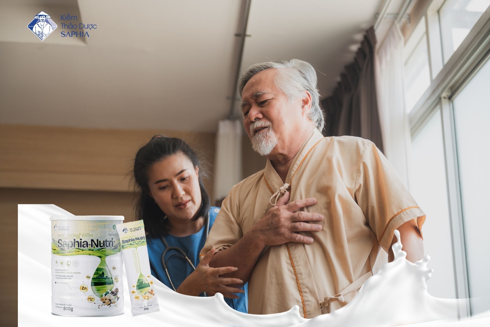 Dinh dưỡng kiềm Saphia Nutri+ có dùng được cho người bị bệnh nền không?